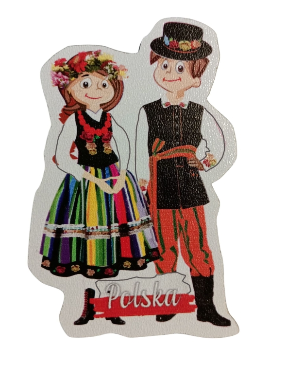 Magnes drewniany z parą łowicką.jpg