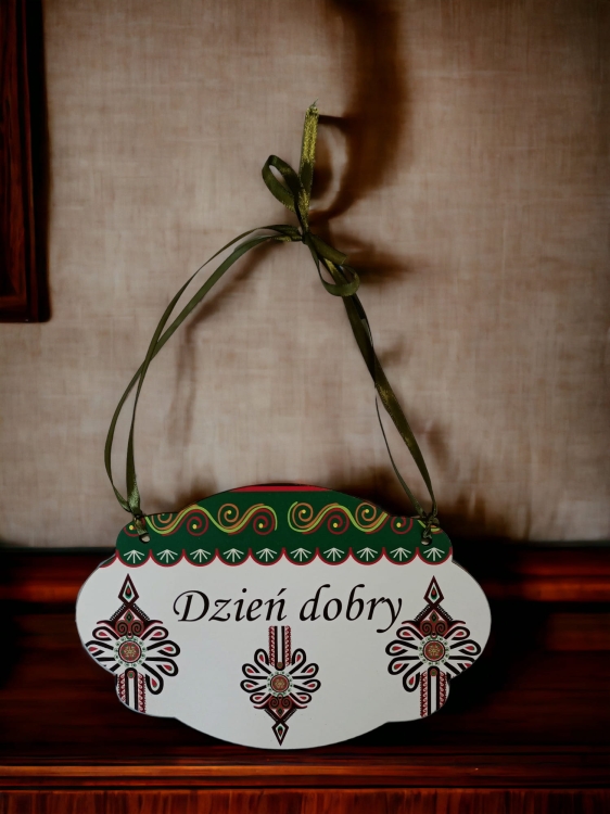 Tabliczka podhalańska, zawieszka - Dzień dobry2.jpg