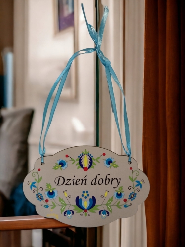 Tabliczka kaszubska, zawieszka - Dzień dobry2.jpg