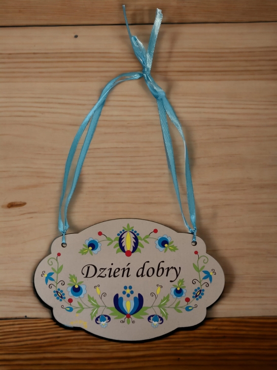 Tabliczka kaszubska, zawieszka - Dzień dobry3.jpg