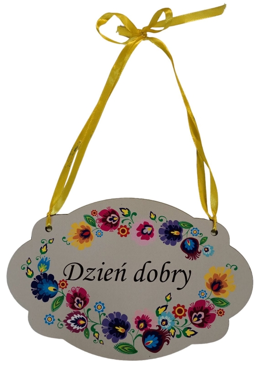 Tabliczka łowicka, zawieszka - Dzień dobry1.jpg