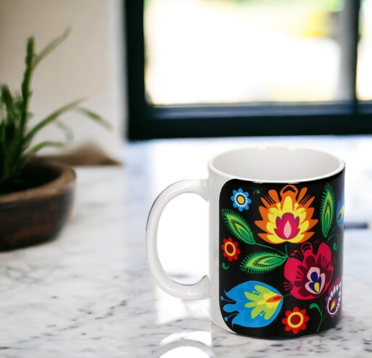 black-folk-mug-lowicz-patterne