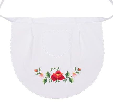 Fartuszek-kuchenny-z-haftem-lowickim-czerwona-roza