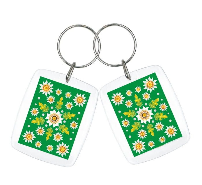 Brelok prostokątny Szarotka, zielona